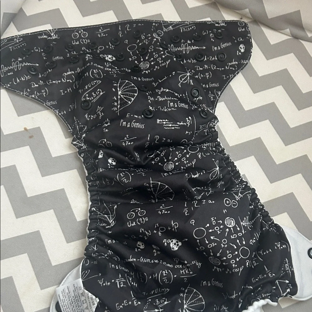 BumGenius Black Science Print Diaper Cover